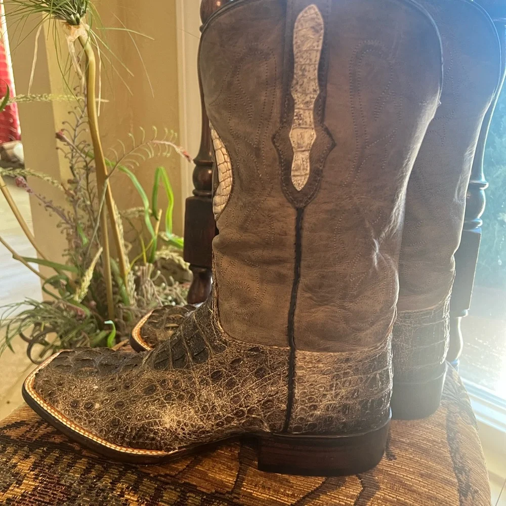 Jack Black  Men's Brown Horn Back Caiman Western Boots NWT - Picture 5 of 7